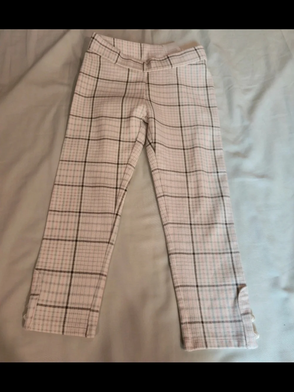 Janie and Jack Pink and Black Plaid Girls' Leggings